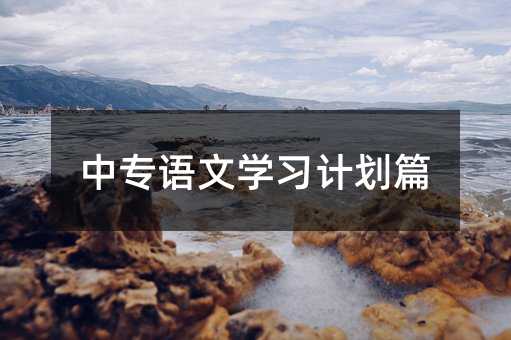 中专语文学习计划篇
